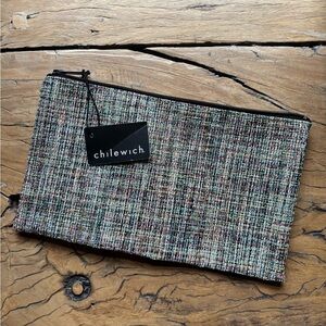 NWT Chilewich basket weave zippered pouche makeup travel case pouch